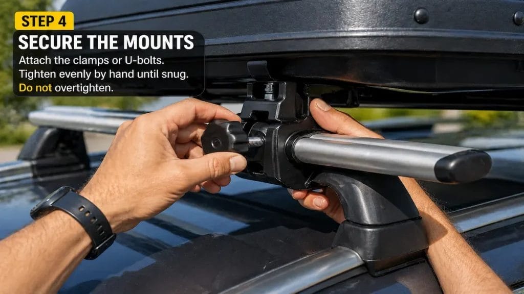securing roof box mounting system clamp
